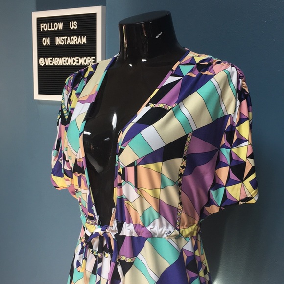 Draw-String Deep V Dress - Picture 2 of 6